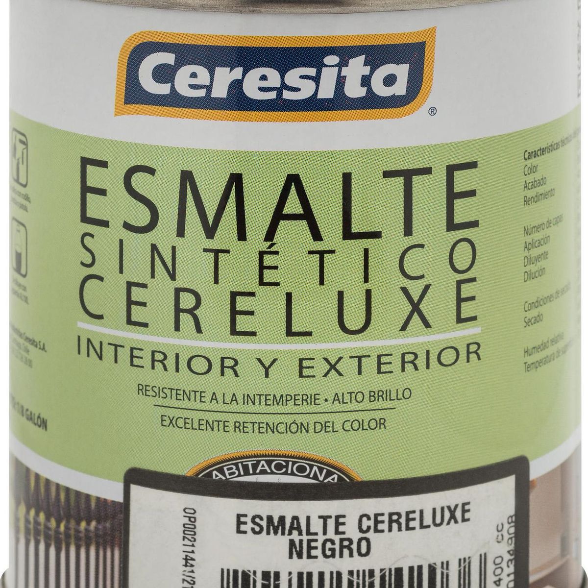 CERESITA - Esmalte Sintético Brillante 400 ml Negro Negro 