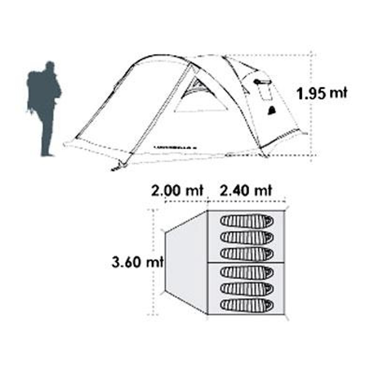 DOITE - Carpa Camping Lodgevella 6 Personas Azul