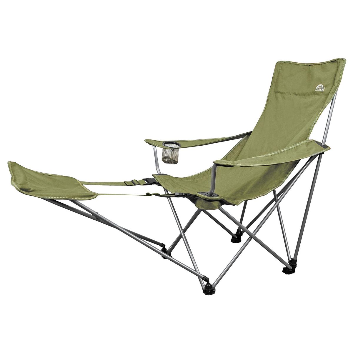 DOITE - Silla Plegable con Apoya Pies 54x120x120 cm Verde Oliva