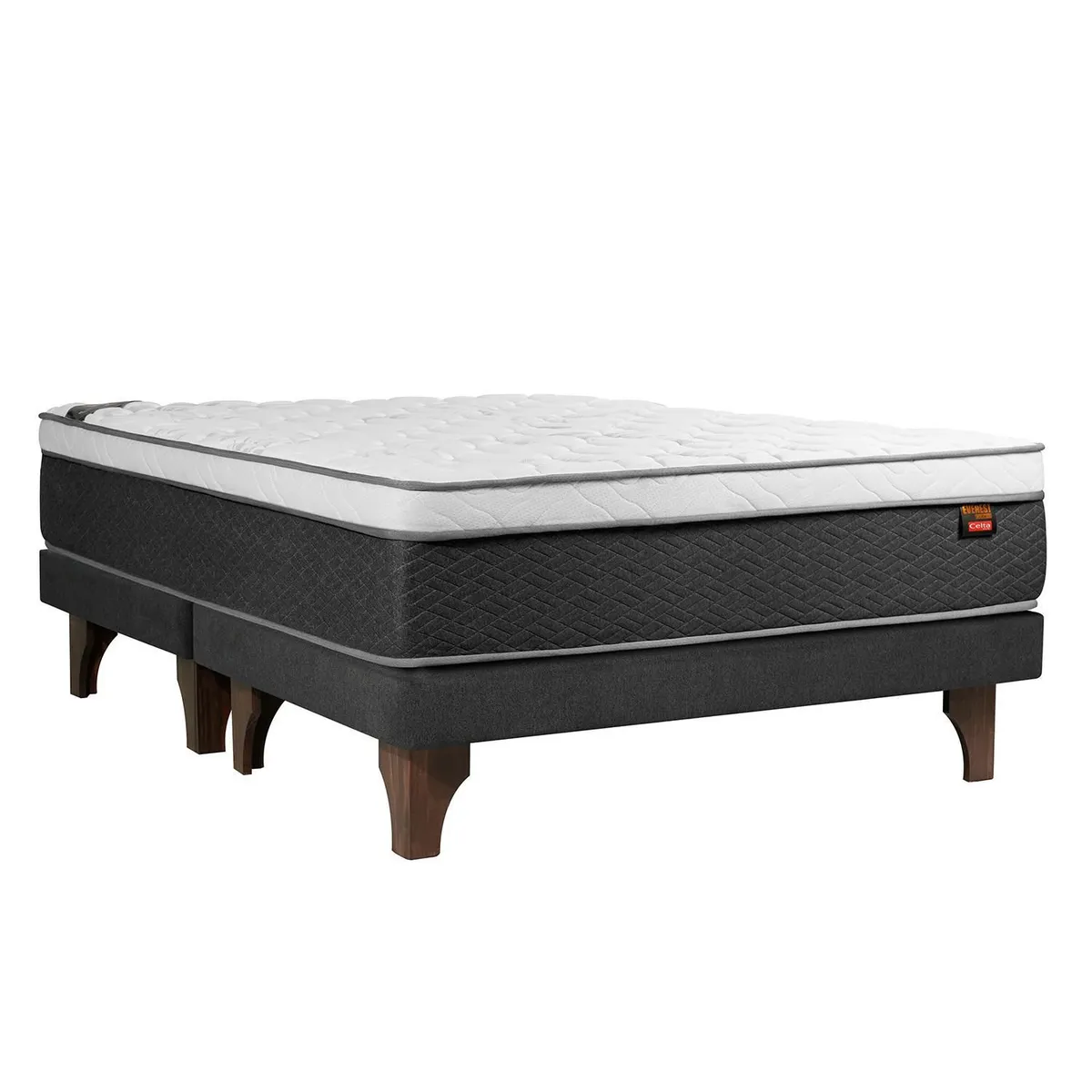 CELTA - Cama Box King Europea Everest Gris Oscuro
