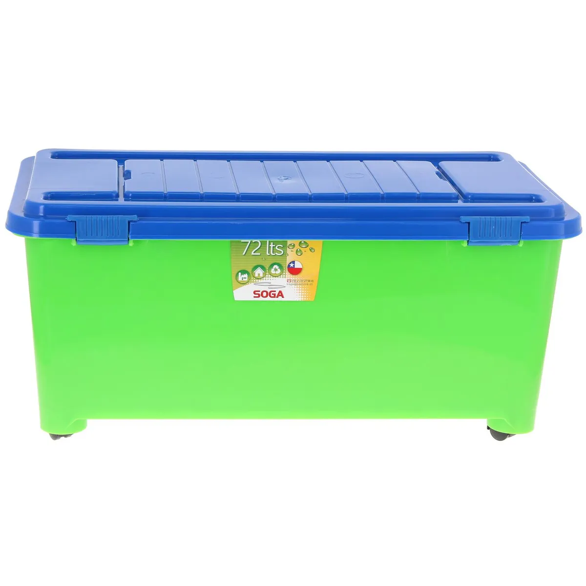 SOGA - Baúl Infantil 80x40x34 cm 72 l Azul/Verde