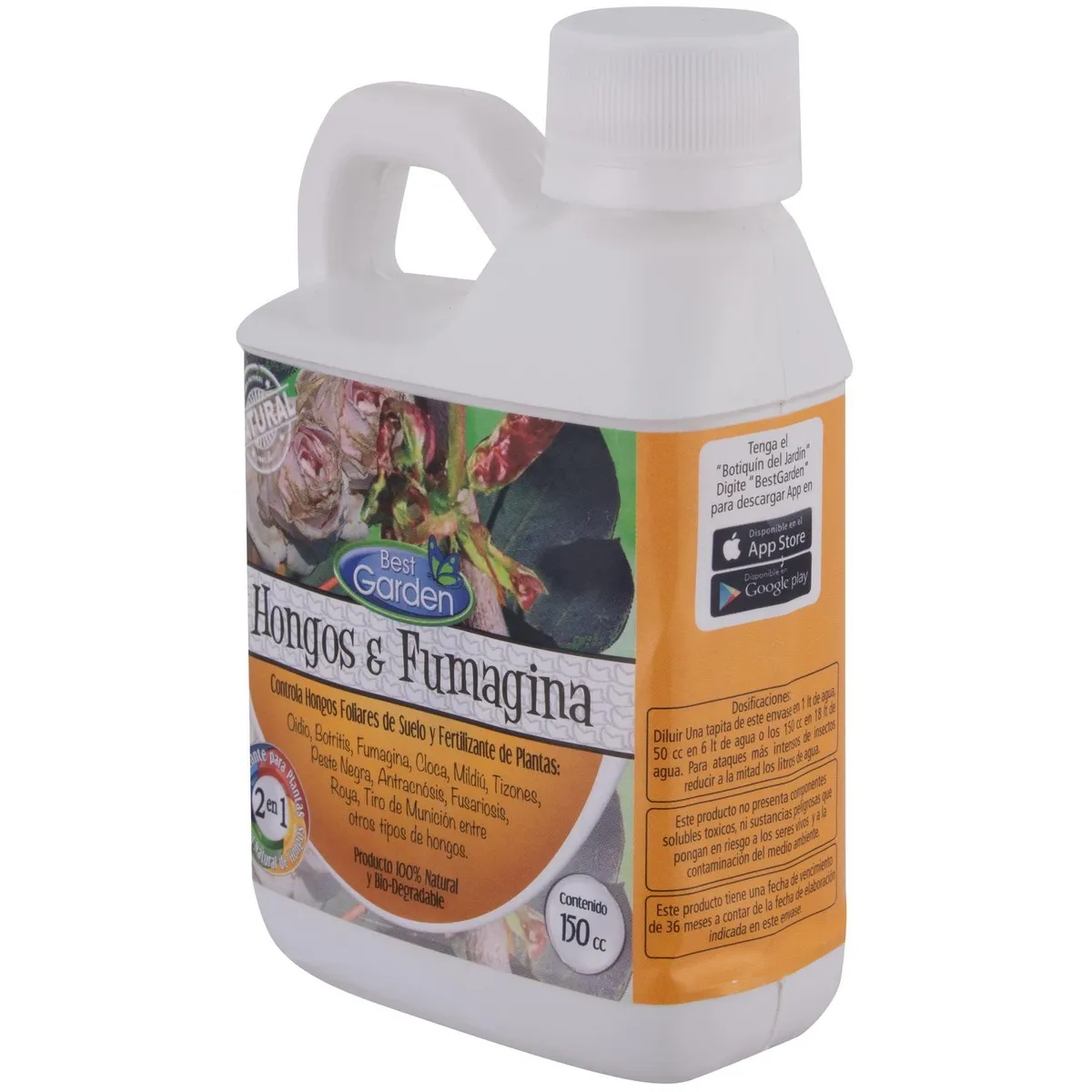 BEST GARDEN - Fungicida y fertilizante para plantas 150 ml botella