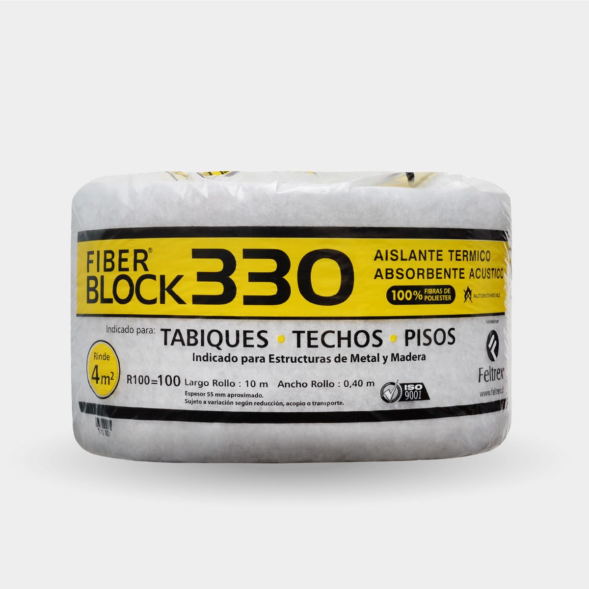 Aislante de Lana Poliéster 55 mm 0,40x10 m R100, marca FIBER BLOCK - Foto Principal