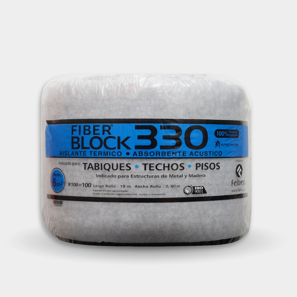 Aislante de Lana Poliéster 55 mm 0,60x10 m R100, marca FIBER BLOCK - Foto Principal