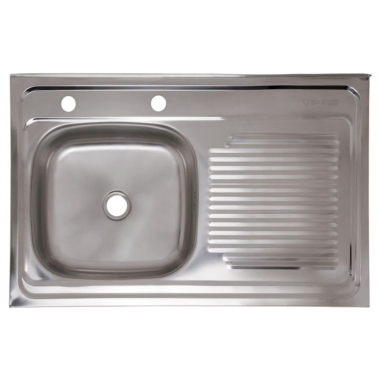 Lavaplatos Sobreponer Derecho 1 Cubeta(s) 50x14.6x80 cm Acero inoxidable