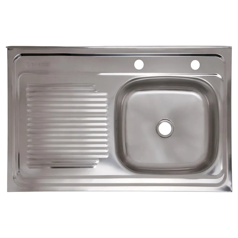 Lavaplatos Sobreponer Izquierdo 1 Cubeta(s) 50x14.6x80 cm Acero inoxidable