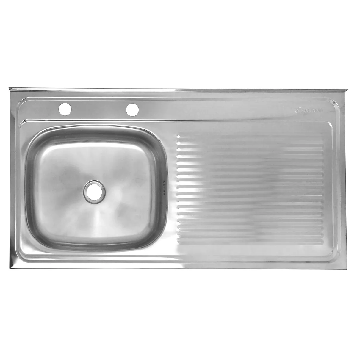 SPLENDID - Lavaplatos Sobreponer Derecho 1 Cubeta(s) 50x14.6x100 cm Acero inoxidable