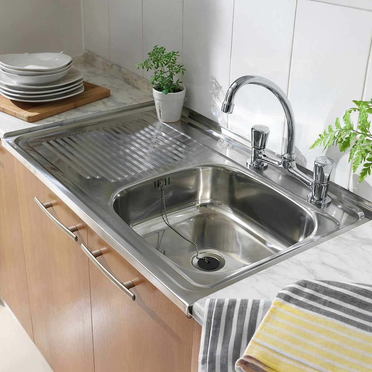 SPLENDID - Lavaplatos Sobreponer Izquierdo 1 Cubeta(s) 50x14.6x100 cm Acero inoxidable