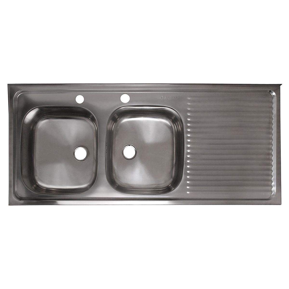 SPLENDID - Lavaplatos Sobreponer Derecho 2 Cubeta(s) 50x14.6x120 cm Acero inoxidable