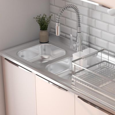 Imagen 2 del producto Lavaplatos Sobreponer Derecho 2 Cubeta(s) 50x14.6x120 cm Acero inoxidable