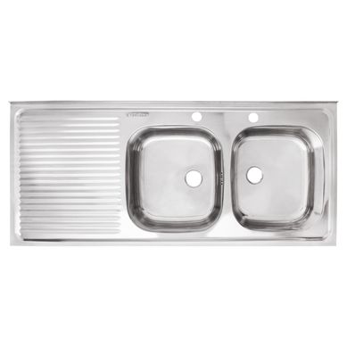 Lavaplatos Sobreponer Izquierdo 2 Cubeta(s) 50x14.6x120 cm Acero inoxidable