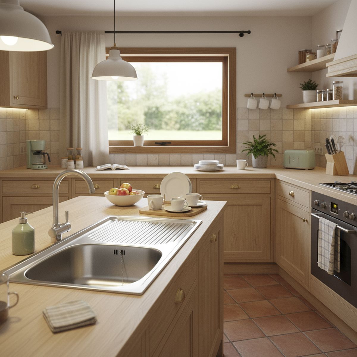 SPLENDID - Lavaplatos Empotrado Reversible Derecho 1 Cubeta(s) 43.5x14.6x80 cm Acero inoxidable