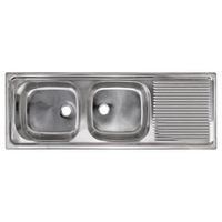 Lavaplatos Empotrado Reversible 2 Cubeta(s) 43.5x14.6x123.5 cm Acero inoxidable