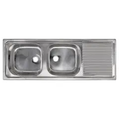 SPLENDID - Lavaplatos Empotrado 2 Cubeta(s) 43.5x14.6x123.5 cm Acero inoxidable