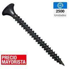 FIXSER - Tornillo Autoperforante Cabeza Phillips Yeso-Cartón 1-5/8 " 6 mm 2500 Unidades
