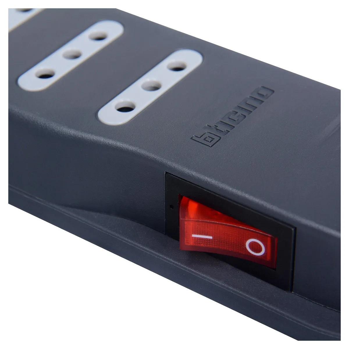 BTICINO - Alargador Múltiple con Led 6 Toma(s) 5 m Grafito