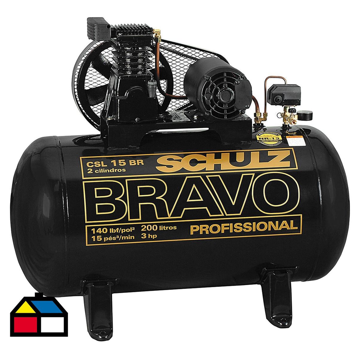 SCHULZ - Compresor de Aire 3 HP 250 Litros Bravo 15