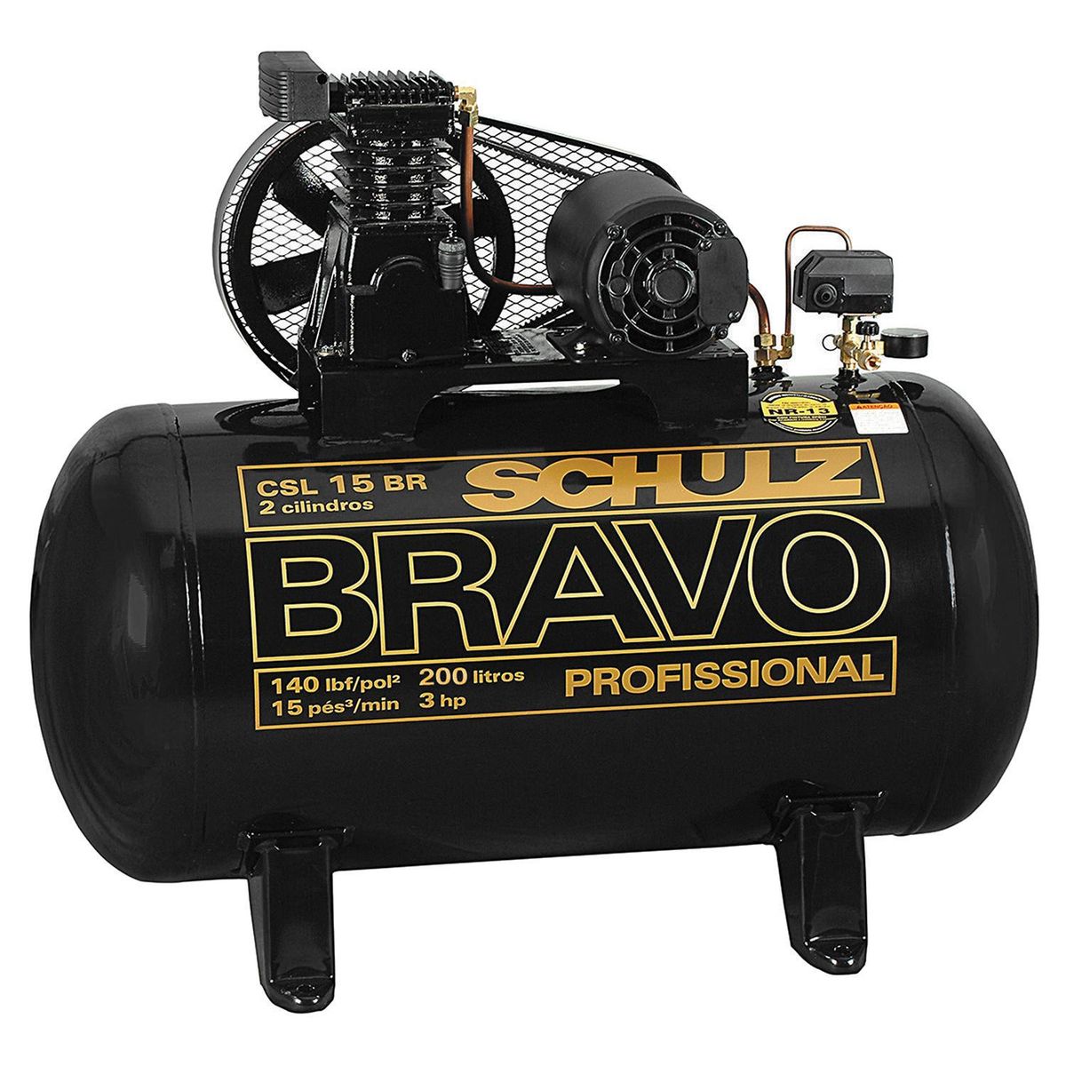 SCHULZ - Compresor de Aire 3 HP 250 Litros Bravo 15