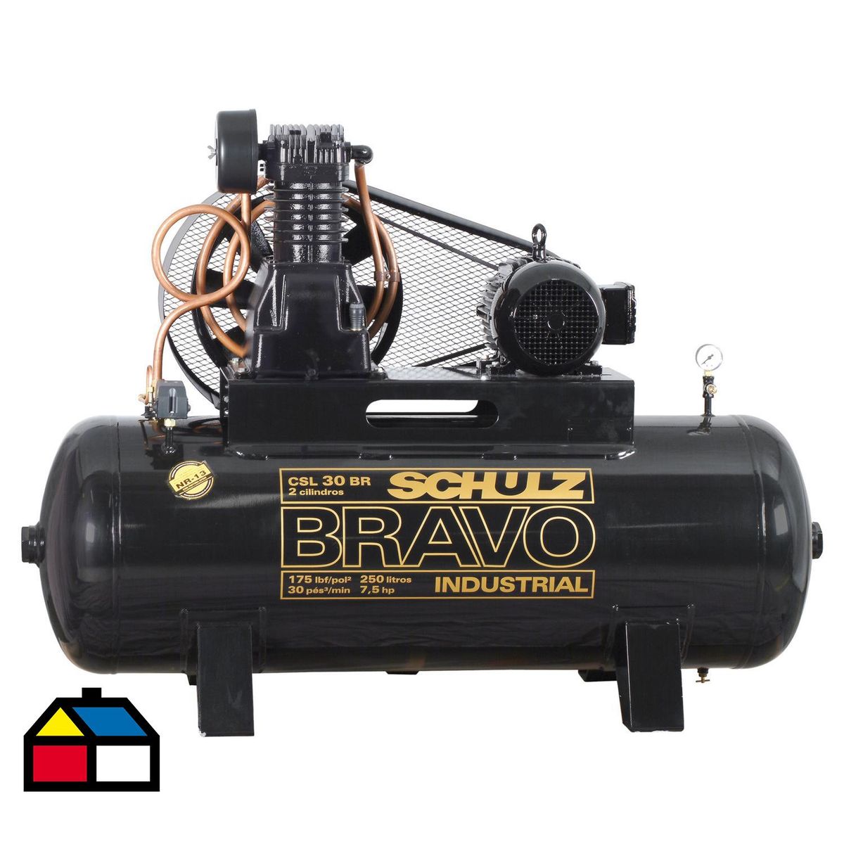 SCHULZ - Compresor de Aire 7.5 HP 350 Litros Bravo 30
