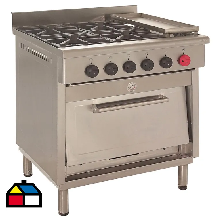 Cocina a Gas 4 Platos Inox 1259644-1