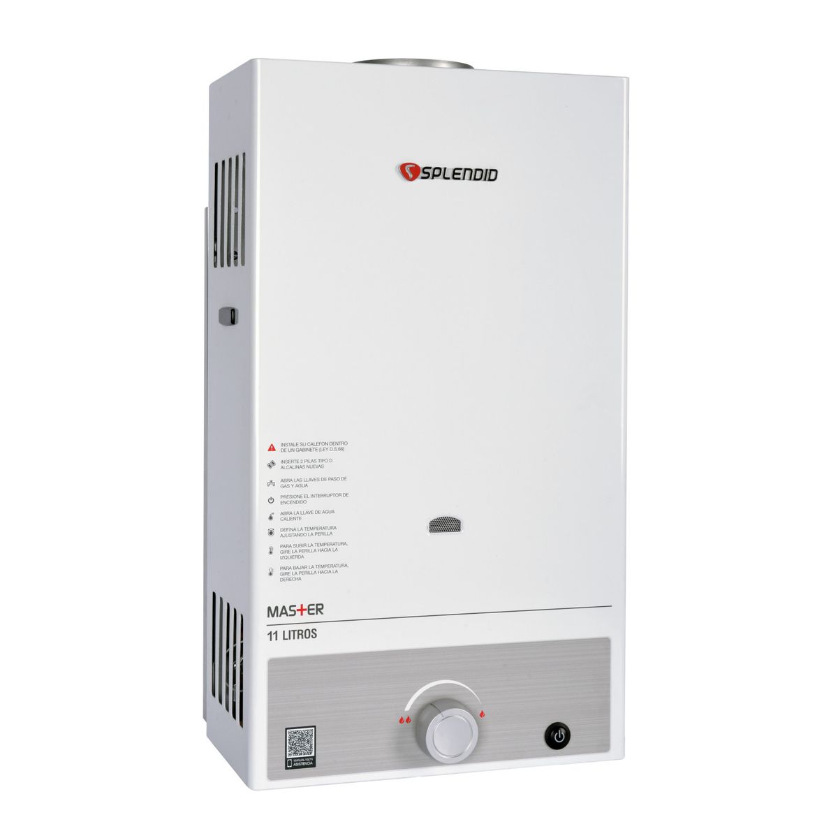 SPLENDID - Calefont Gas Licuado 11 Litros Tiro Natural Ionizado