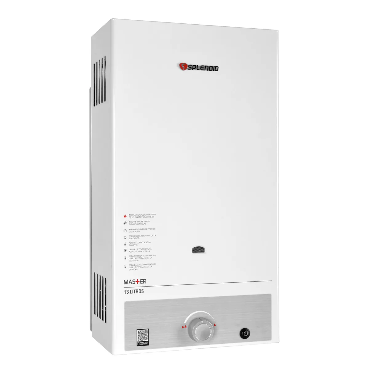 SPLENDID - Calefont Gas Licuado 13 Litros Tiro Natural Ionizado