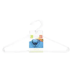 CASA BONITA - Set de 5 Colgadores de Ropa Plástico Blanco