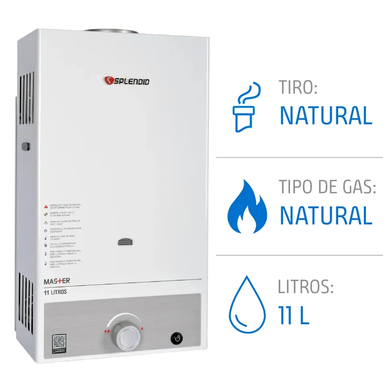 Calefont 11 Litros Gas Natural Tiro Natural Ionizado