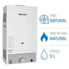 SPLENDID - Calefont Gas Natural 11 Litros Tiro Natural Ionizado