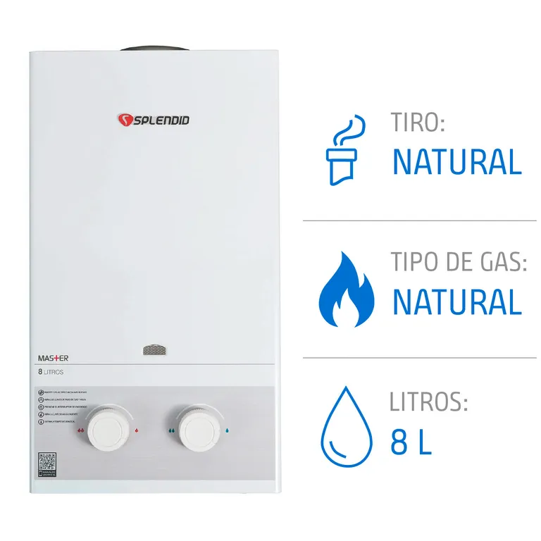 Calefont 8 Litros Gas Natural Tiro Natural Ionizado