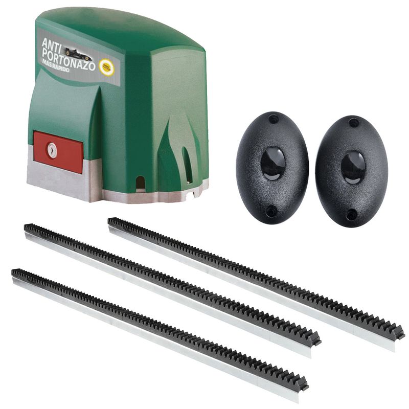  - Combo Kit portón eléctrico  + Tres Cremalleras para portón + Fotocelda Pared