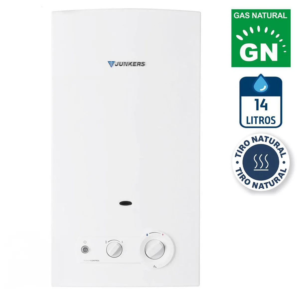 JUNKERS - Calefont Gas Natural 14 Litros Tiro Natural Ionizado
