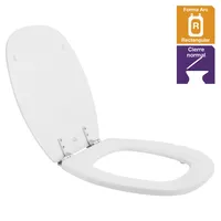 Asiento WC cuadrado madera blanco