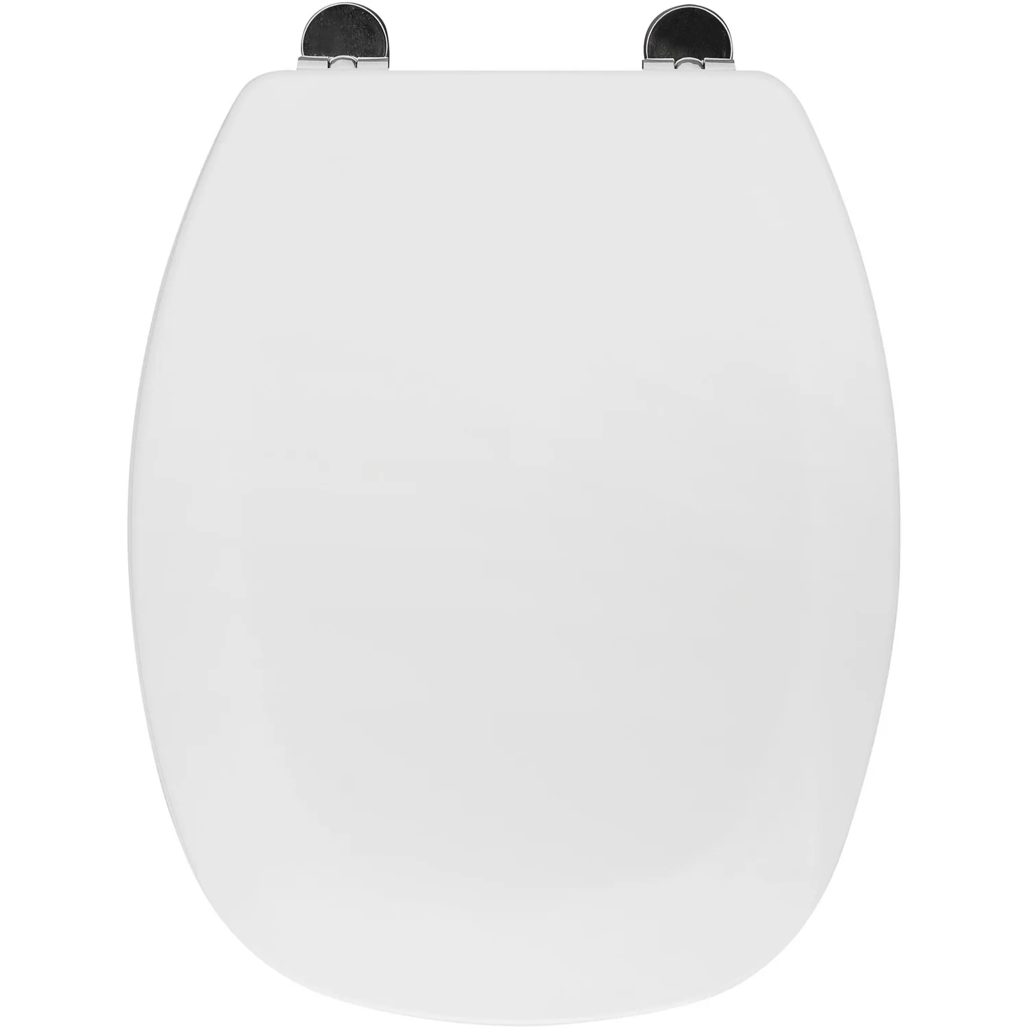 Asiento De Inodoro De Madera Esmaltada Blanco, Forma Redonda Y Frontal Cerrado - Fácil De Limpiar Y Duradero