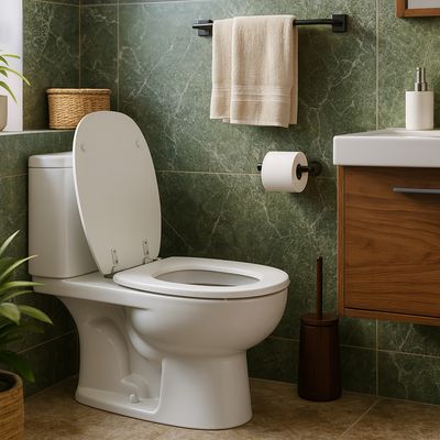 Imagen 2 del producto Asiento WC cuadrado madera blanco