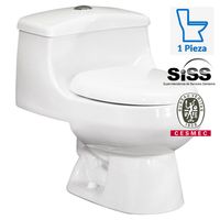 Sanitario One piece a Piso 30,5 cm 6 Litros Montecarlo Blanco