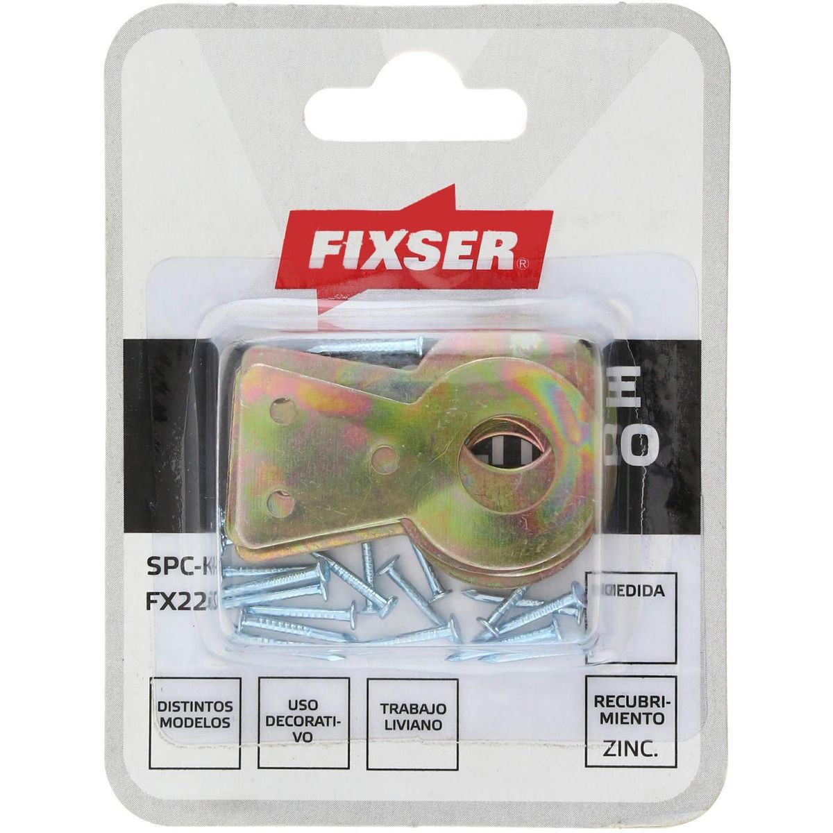 FIXSER - Soporte multiuso 23x40 mm 6 unidades con clavos