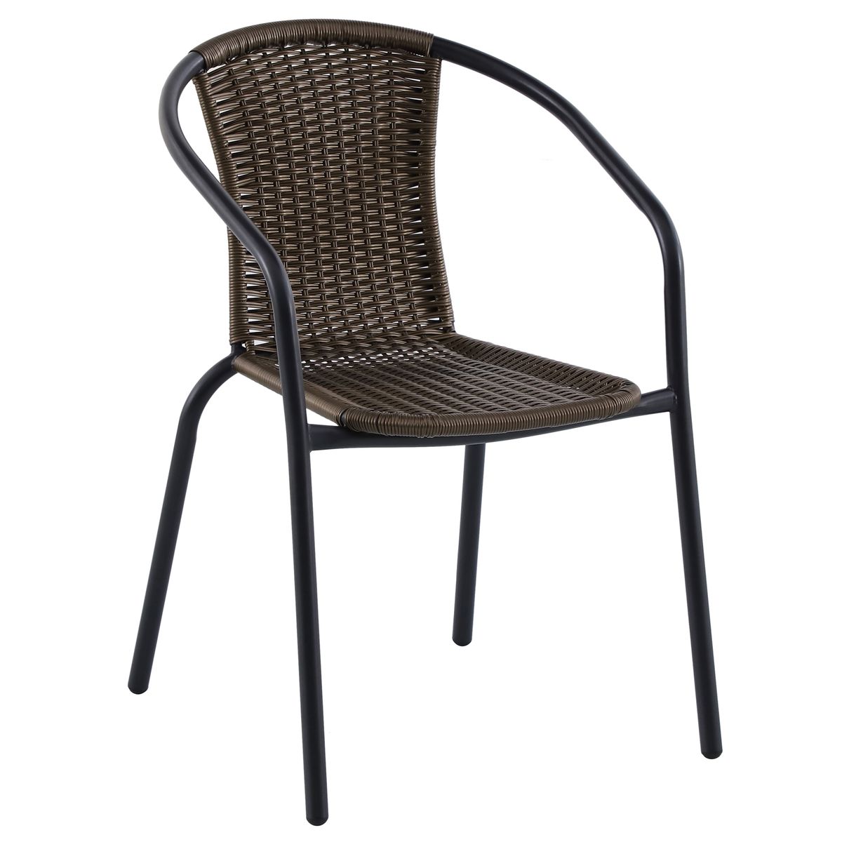 JUST HOME COLLECTION - Silla de Terraza Metal y Ratán Negro