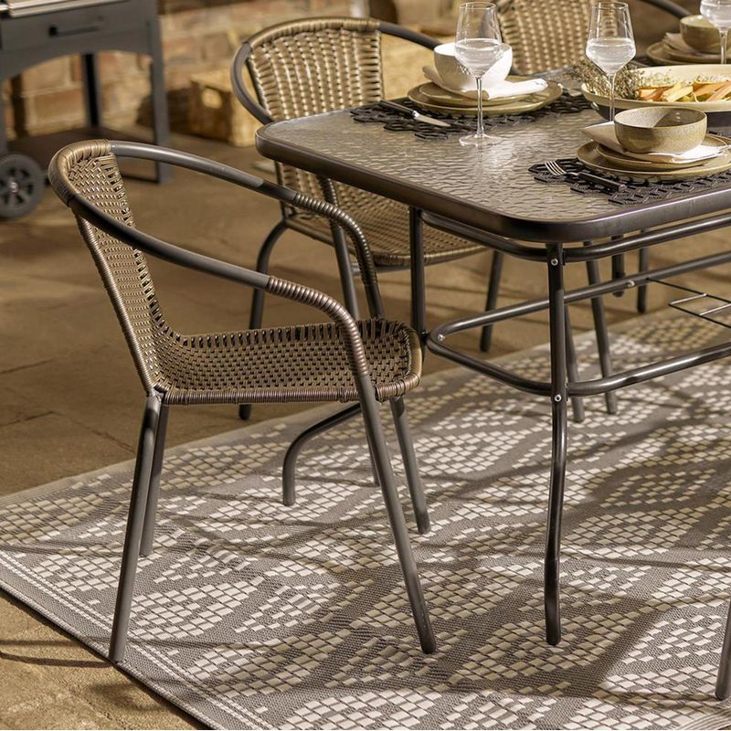 JUST HOME COLLECTION - Silla de Terraza metal y ratán negro