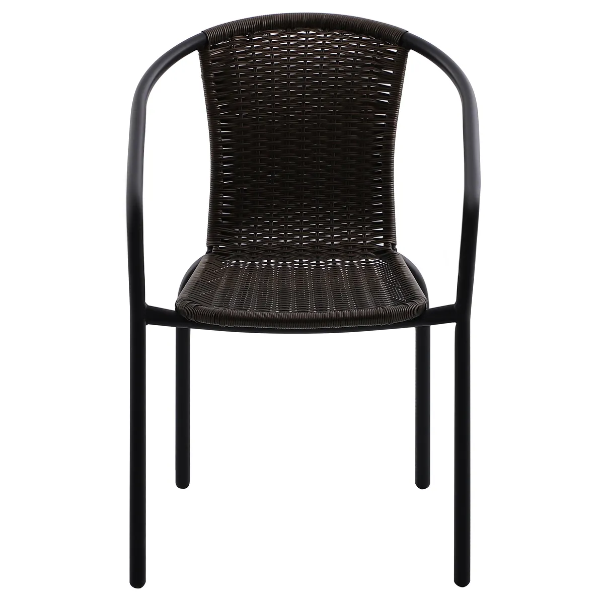 JUST HOME COLLECTION - Silla de Terraza Metal y Ratán Negro