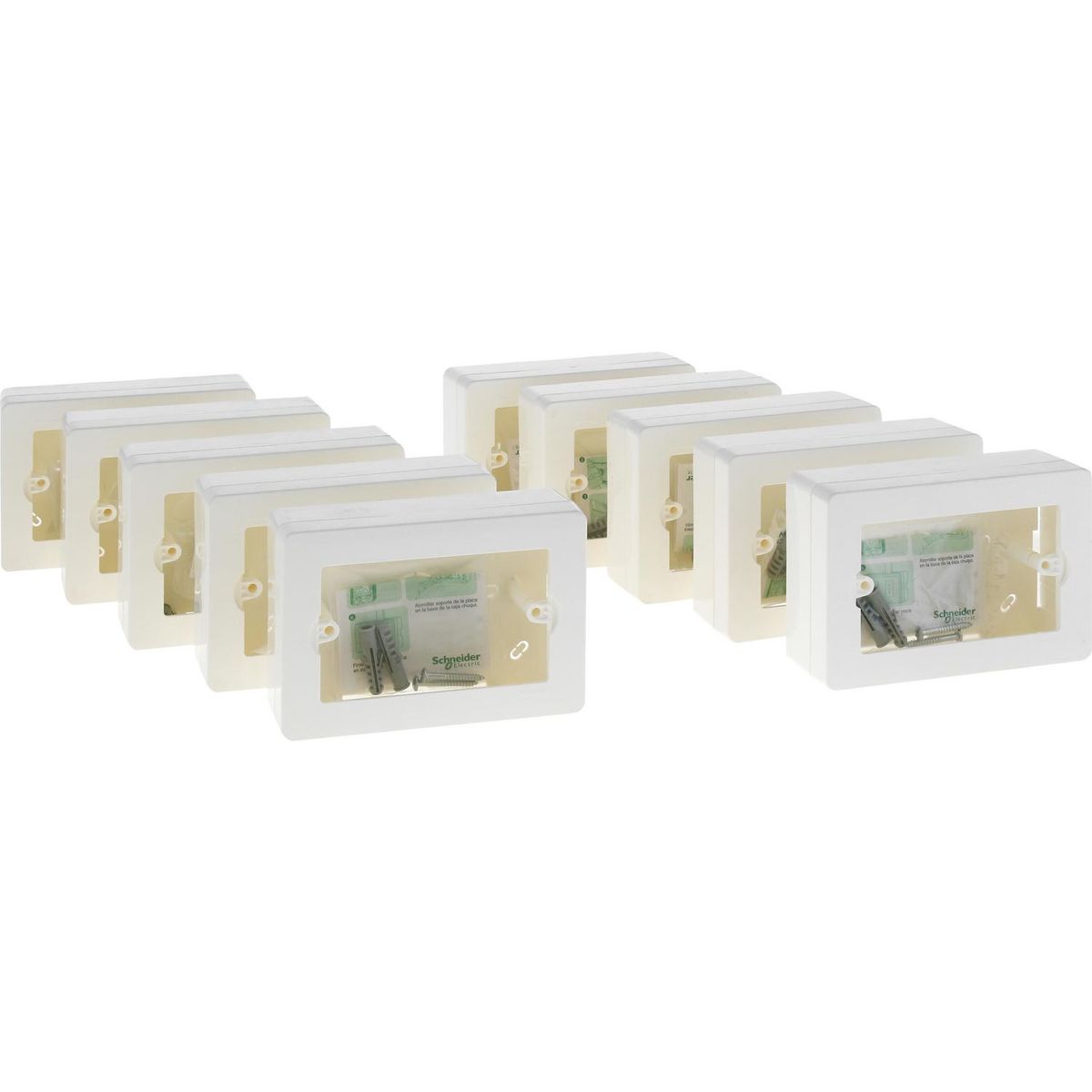 SCHNEIDER ELECTRIC - Set de cajas de distribución sobrepuestas 12x8,5 cm 10 unidades