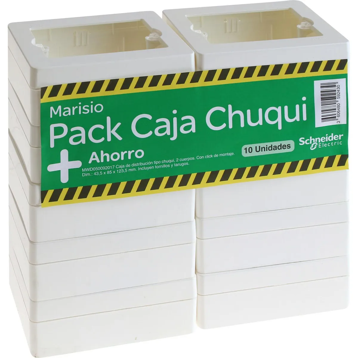 SCHNEIDER ELECTRIC - Set de cajas de distribución sobrepuestas 12x8,5 cm 10 unidades