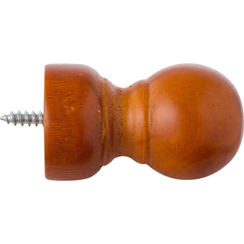 JUST HOME COLLECTION - Set de terminales para barra de cortina 19 mm 2 unidades chocolate