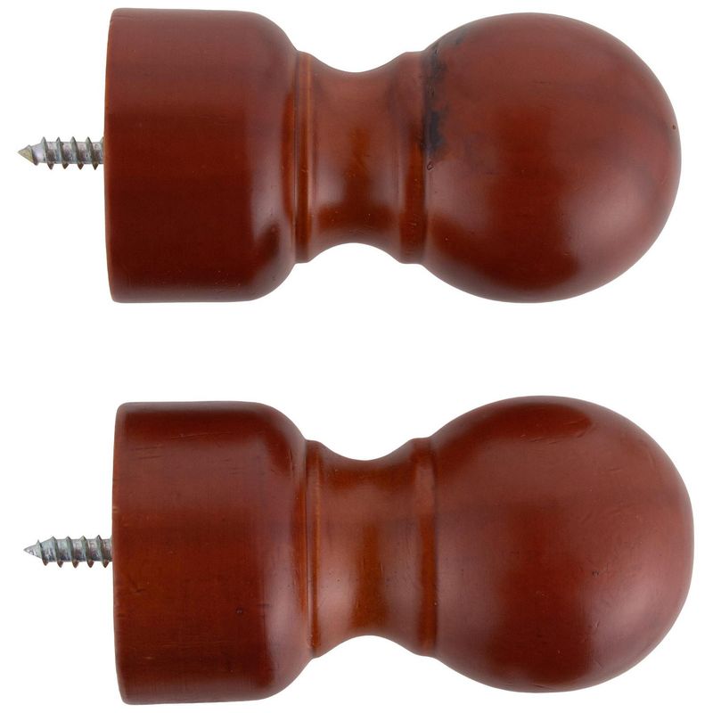 JUST HOME COLLECTION - Set de terminales para barra de cortina 28 mm 2 unidades chocolate