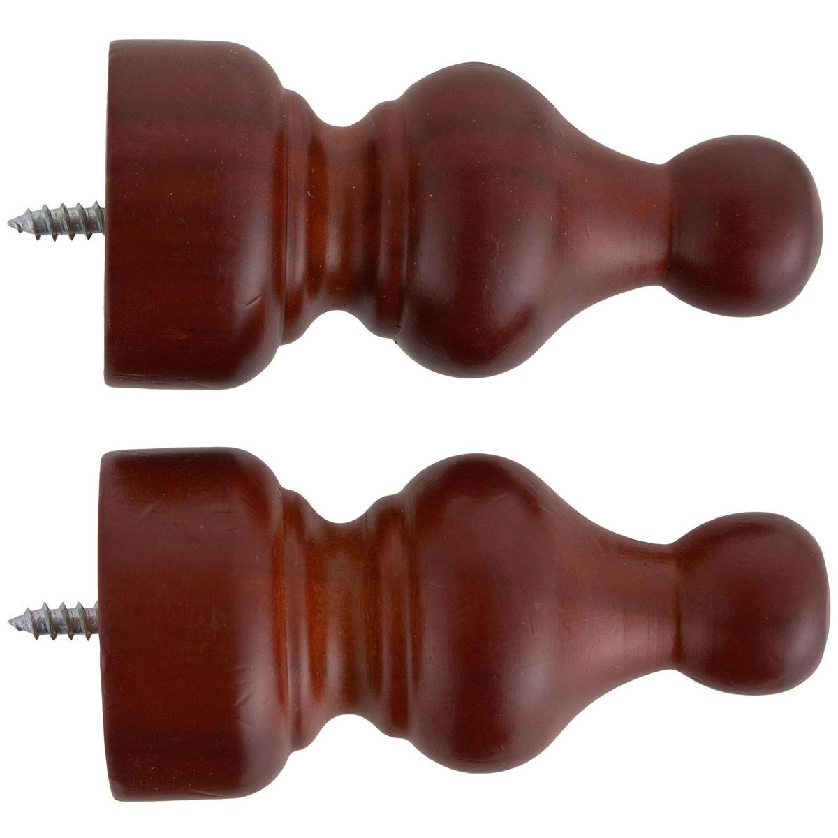 JUST HOME COLLECTION - Set de terminales para barra de cortina 28 mm 2 unidades chocolate