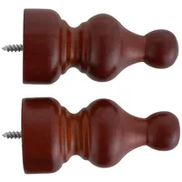 Set De Terminales Para Barra De Cortina 28 Mm 2 Unidades Chocolate