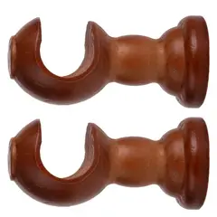 JUST HOME COLLECTION - Set de soportes para barra de cortina 19 mm 2 unidades chocolate