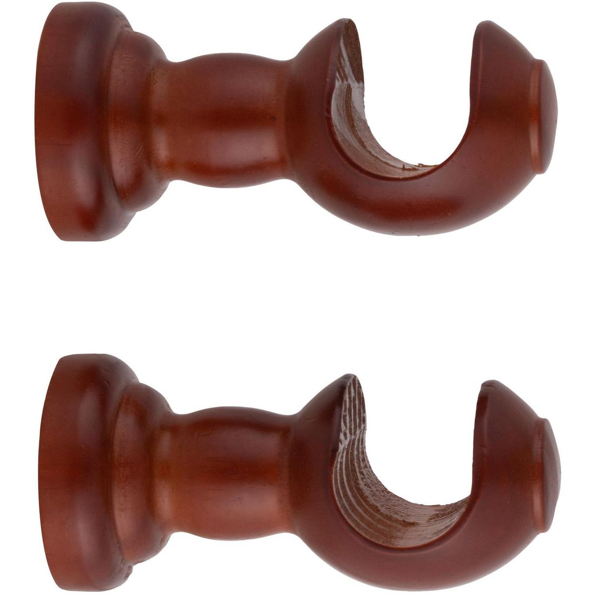JUST HOME COLLECTION - Set de soportes para barra de cortina 28 mm 2 unidades chocolate