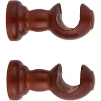 Set De Soportes Para Barra De Cortina 28 Mm 2 Unidades Chocolate
