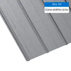BOLKOW - Plancha Recubrimiento AZM150 Zinc 5V 0.3 mm 89.5x250 cm Gris